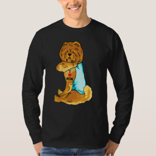 Camiseta Eu Amo Mamãe Tattoo Chow Chow Mãe Cães Mulheres