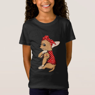 Camiseta Eu Amo Mamãe Tattoo Engraçado Cachorro Chihuahua