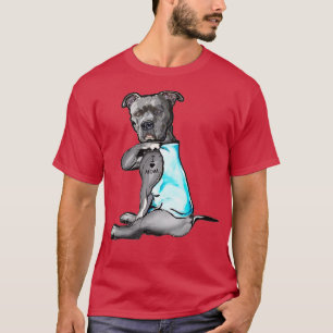 Camiseta Eu Amo Mamãe Tattoo Pitbull Cachorro Sobrevivência