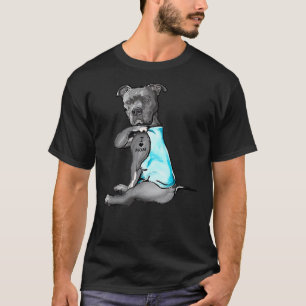 Camiseta Eu Amo Mamãe Tattoo Pitbull Cão Lover Mulheres Pit