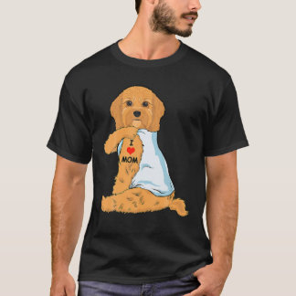 Camiseta Eu Amo Mamãe Tatuagem Cavoodle Mamãe Cachorro Sobr