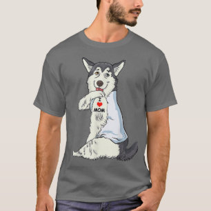 Camiseta Eu Amo Mamãe Tatuagem Rouco Mãe Cachorro Sobre Mul