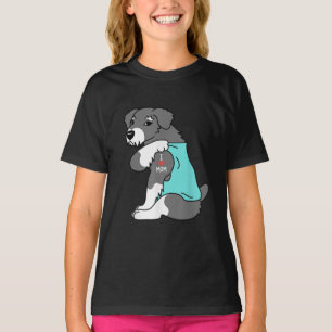 Camiseta eu amo mamãe tatuando schnauzer, mano do dia