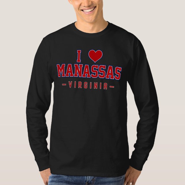 Camiseta Eu Amo Manassas Virginia (Frente)