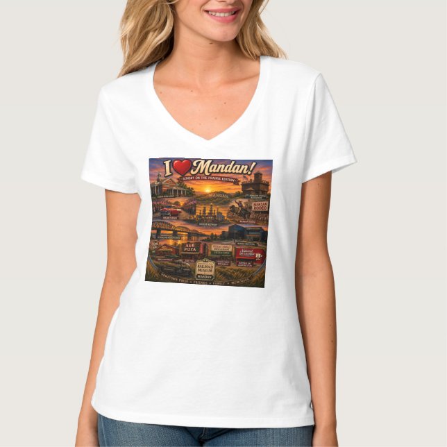 Camiseta EU AMO Mandan Sunset (Frente)