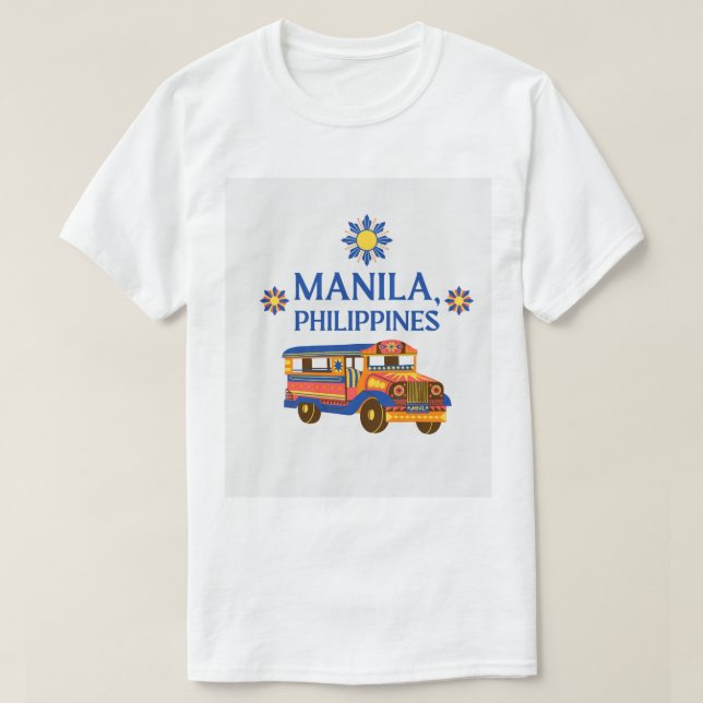 Camiseta Eu amo manila PHILIPPINES (Frente do Design)