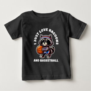 Camiseta Eu Amo Mapaches E Esporte Basquetebol Amante