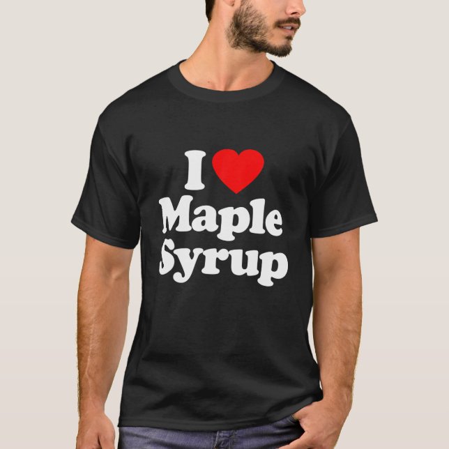 Camiseta Eu Amo Maple Xarope Coração Engraçado (Frente)