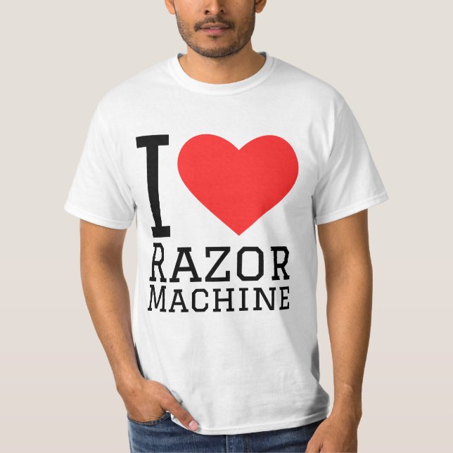 Camiseta Eu amo máquina de barbear (Frente)