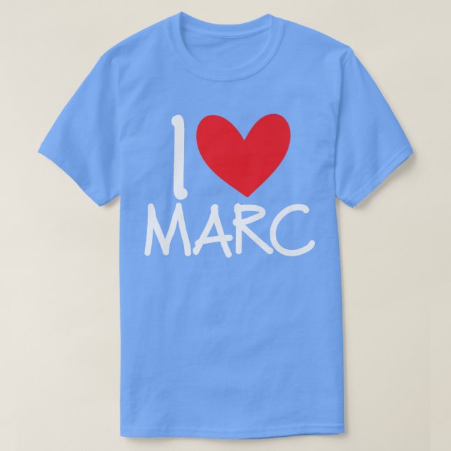 Camiseta Eu Amo Marc Name Personalised Men Cara BFF Amigo H (Frente do Design)
