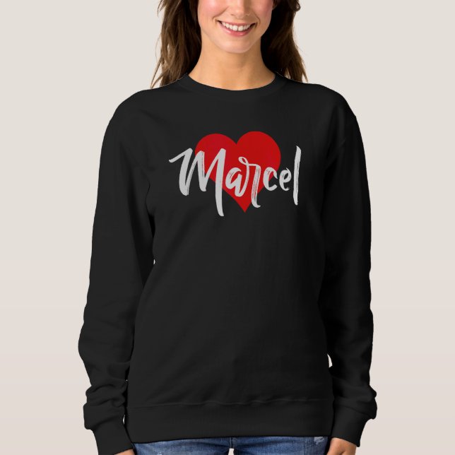 Camiseta Eu Amo Marcel Primeiro Nome  Amor Coração (Frente)