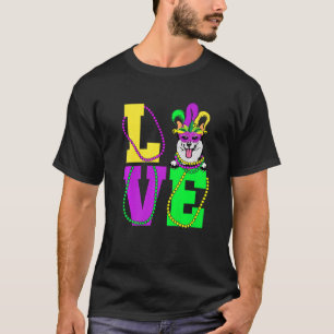 Camiseta Eu Amo Mardi Gras Corgi Dog Mask Costume