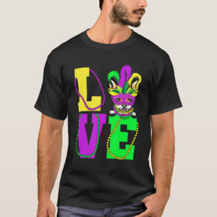 Camiseta Eu Amo Mardi Gras Engraçado Chihuahua Dog Mask Cos