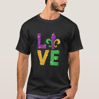 Camiseta Eu Amo Mardi Gras Mardi Gras Para Meninas