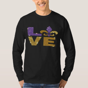 Camiseta Eu Amo Mardi Gras Mardi Gras Para Meninas