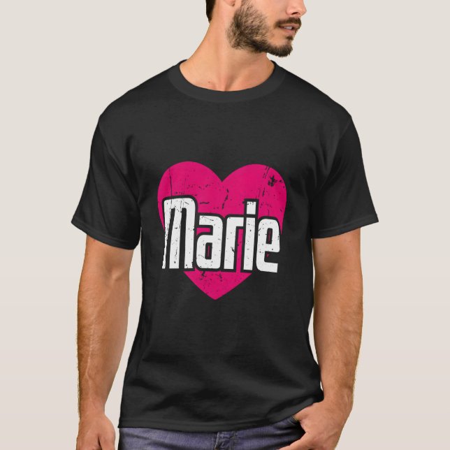 Camiseta Eu Amo Marie Primeiro Nome Eu Ele Marie (Frente)