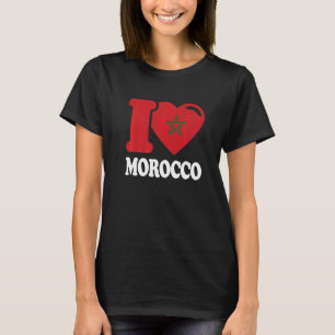 Camiseta Eu Amo Marrocos Bandeira Marroquina Bonita Eu Amo 