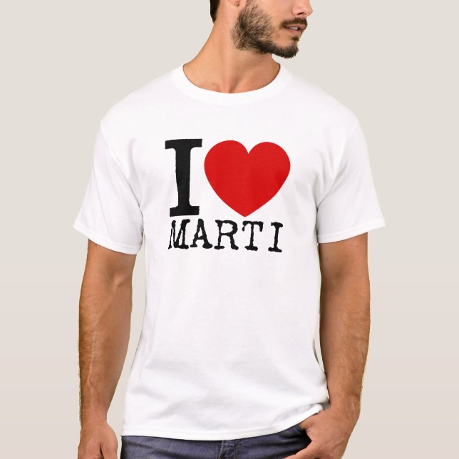 Camiseta Eu amo Marti (o preto) (Frente)