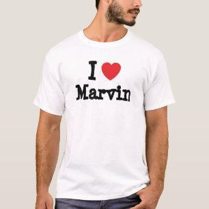Camiseta Eu amo Marvin coração personalizado personalizad