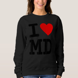 Camiseta Eu Amo Maryland MD Bandeira do Estado Coração Balt