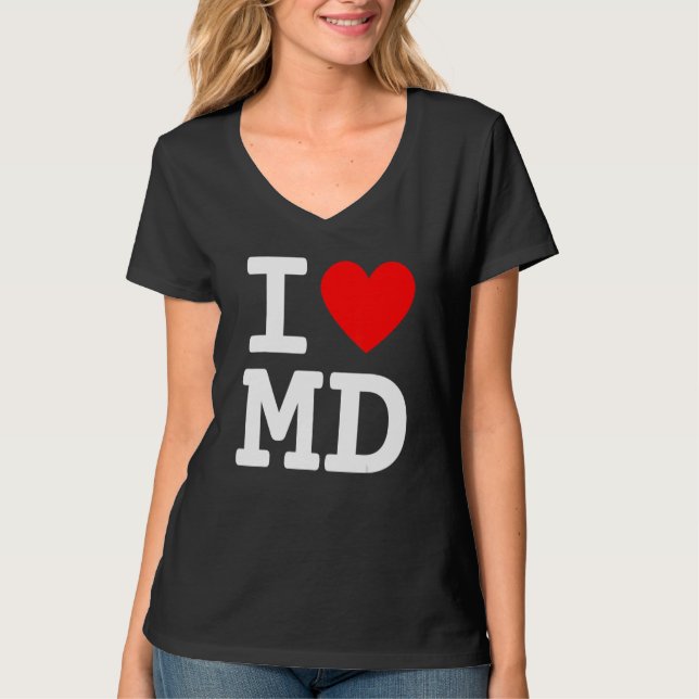 Camiseta Eu amo Maryland MD Flag Heart Baltimore Hon (Frente)