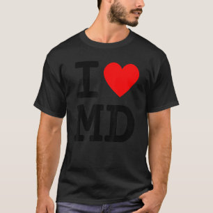 Camiseta Eu amo Maryland MD Flag Heart Baltimore Hon
