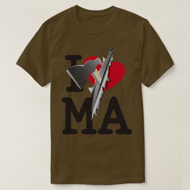 Camiseta EU AMO Massachusetts (Frente do Design)