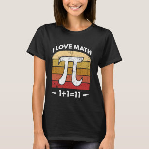 Camiseta Eu Amo Matemática 1+111 Piada Divertida de Aluno P
