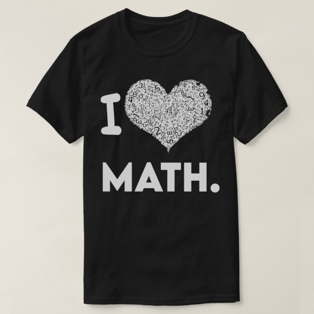 CAMISETA EU AMO MATEMÁTICA 8 (Frente do Design)