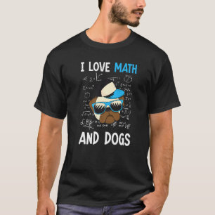 Camiseta Eu Amo Matemática E Cães