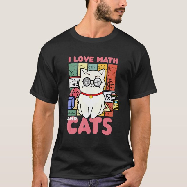 Camiseta Eu Amo Matemática E Gato Dono De Estimação (Frente)