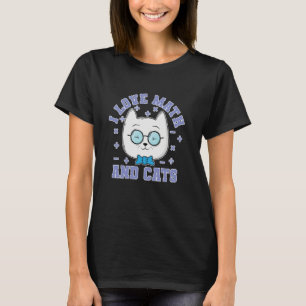 Camiseta Eu amo Matemática e Gatos