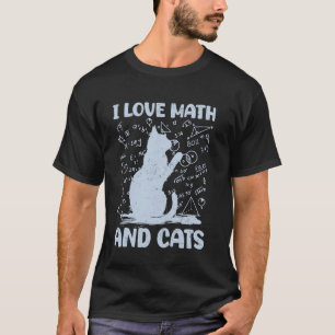 Camiseta Eu Amo Matemática E Gatos Amante De Gato Engraçado