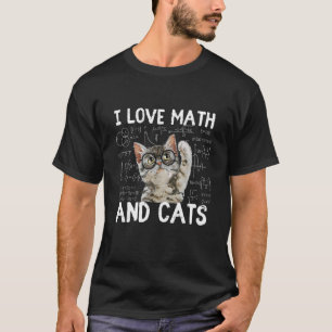 Camiseta Eu Amo Matemática E Gatos Amante De Matemática Ama
