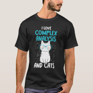 Camiseta Eu Amo Matemática e Gatos  Análise Complexa