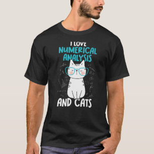 Camiseta Eu Amo Matemática e Gatos Análise Numérica