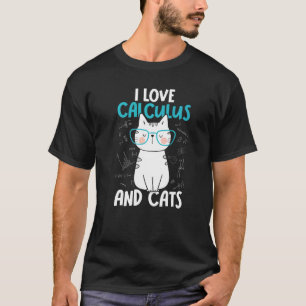 Camiseta Eu Amo Matemática e Gatos Cálculo 1