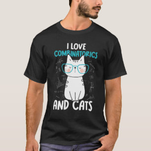 Camiseta Eu Amo Matemática e Gatos Combinatória 1