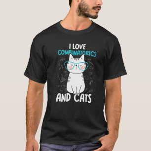 Camiseta Eu Amo Matemática e Gatos Combinatória 1