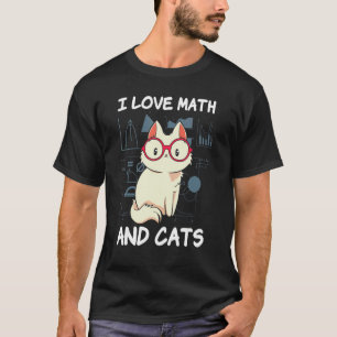 Camiseta Eu Amo Matemática E Gatos Felino Gatinho Gato Fofo