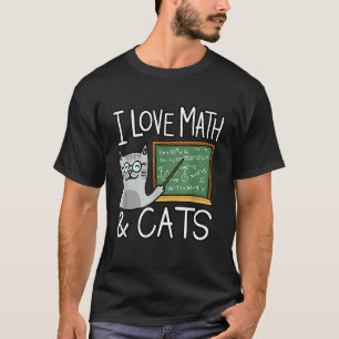 Camiseta Eu Amo Matemática E Gatos Feliz Professor E Aluno