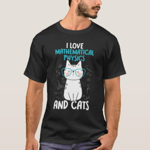 Camiseta Eu Amo Matemática e Gatos Física Matemática