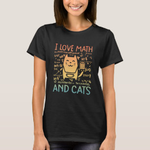 Camiseta Eu Amo Matemática E Gatos Fofinho Gatinho Felino G