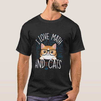 Camiseta Eu Amo Matemática e Gatos Fofo Nerdy  Professor Al