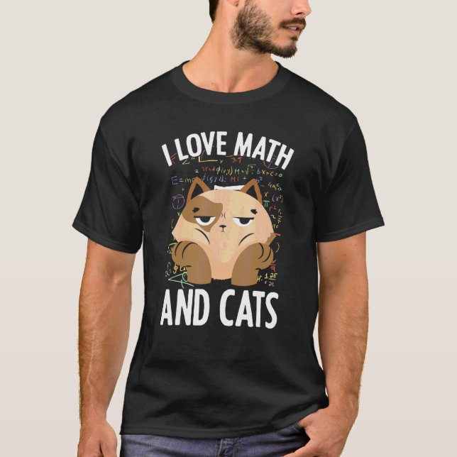 Camiseta Eu Amo Matemática E Gatos Fórmula Felina Matemátic (Frente)