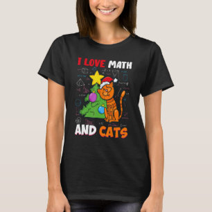 Camiseta Eu Amo Matemática E Gatos Gatinho Fofo Gato Felino