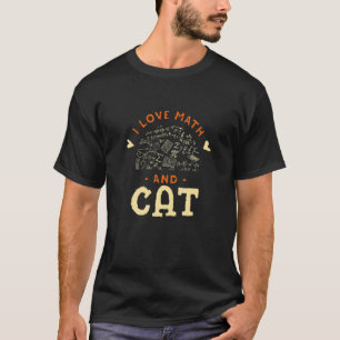 Camiseta Eu Amo Matemática E Gatos Jardim Animal Jardineir
