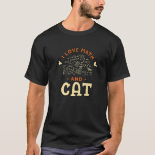 Camiseta Eu Amo Matemática e Gatos Jardim Animal Jardineiro