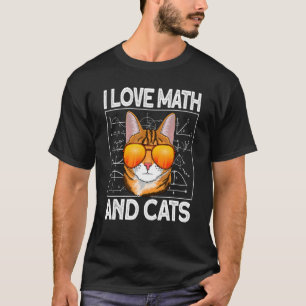 Camiseta eu amo matemática e gatos matemática