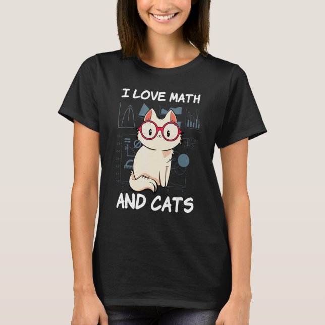 Camiseta Eu Amo Matemática E Gatos Matemática Amante De Gat (Frente)